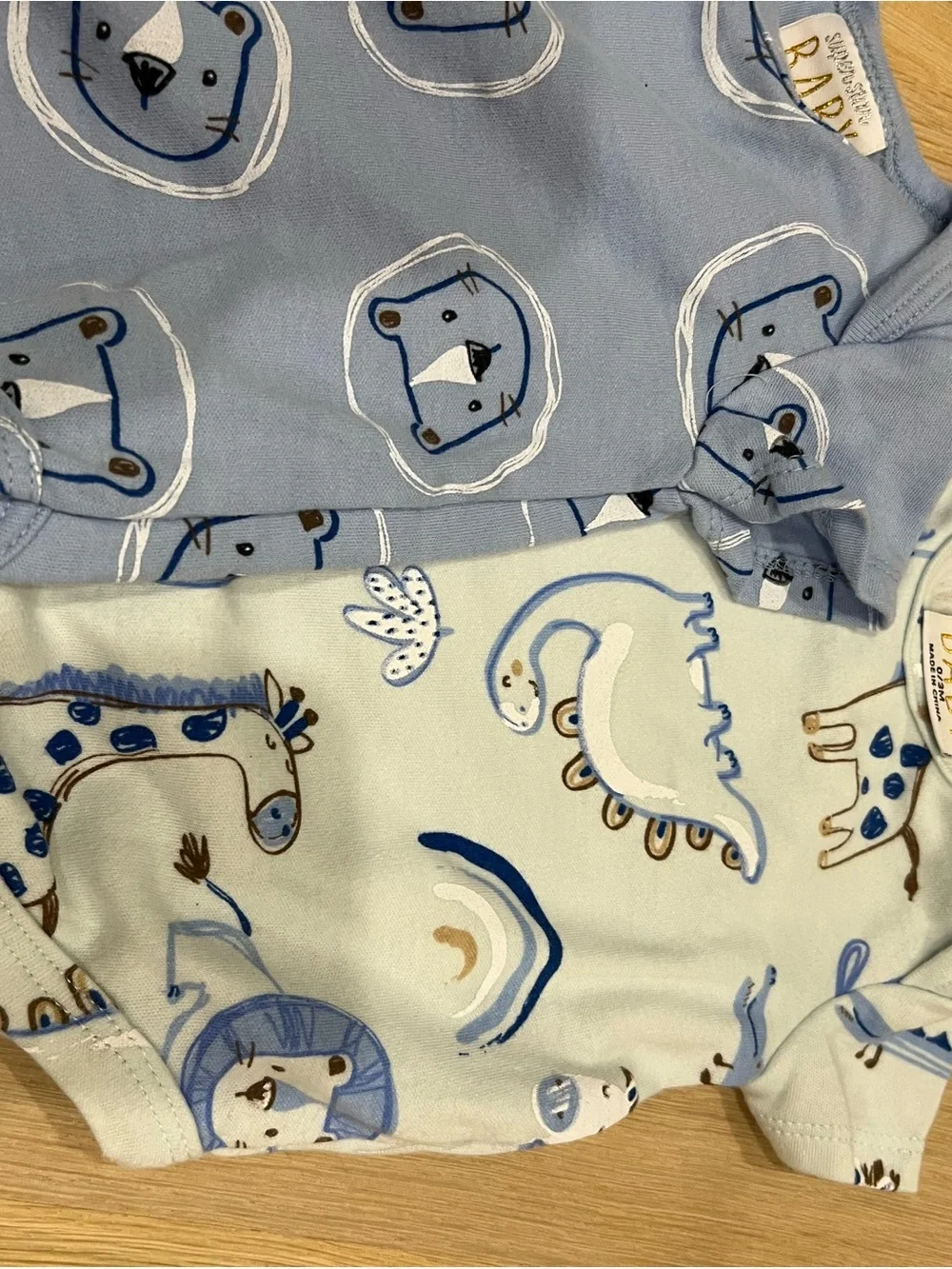 Bundle on 0-3 month baby Blue One-Piece Bodysuits